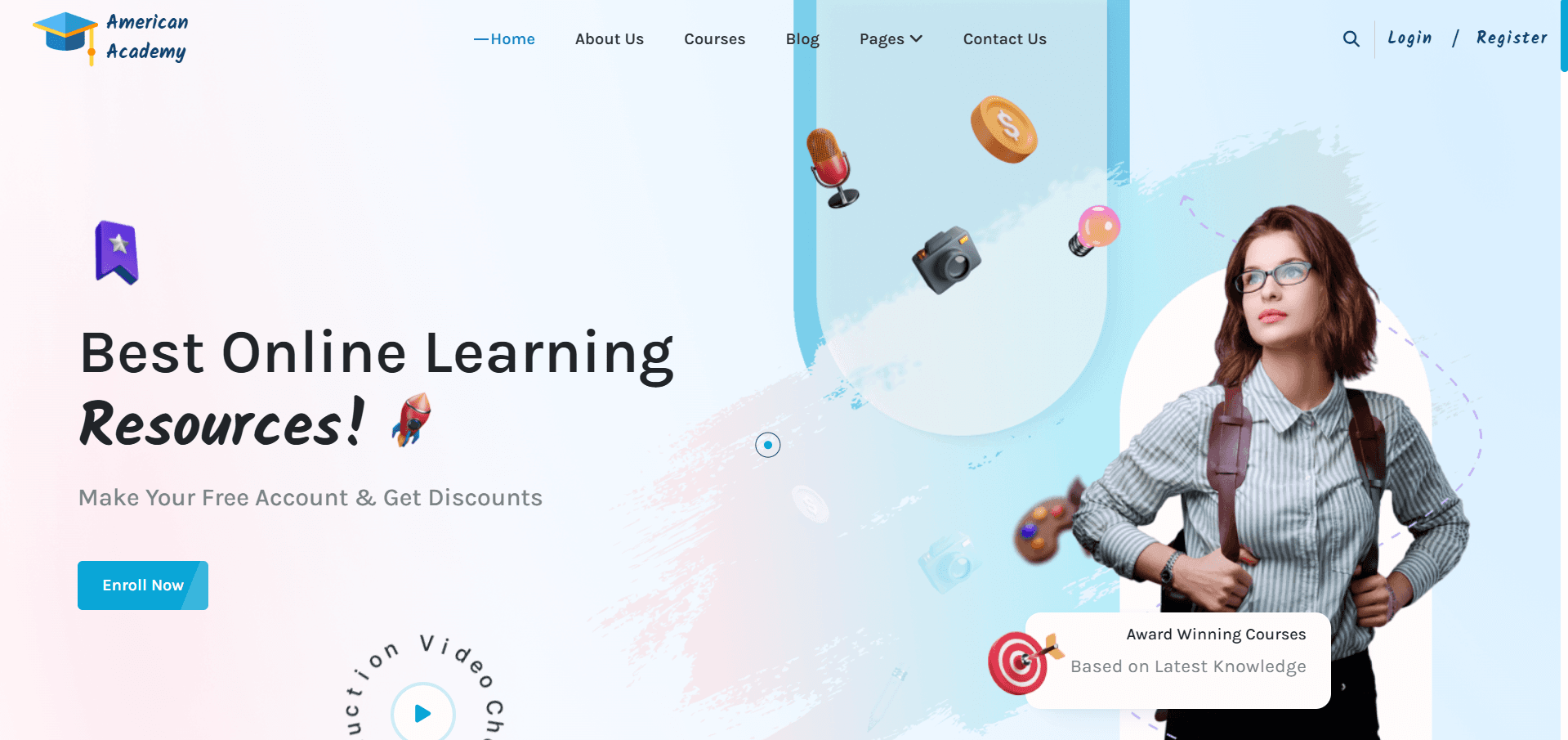 Screenshot of American Academy project